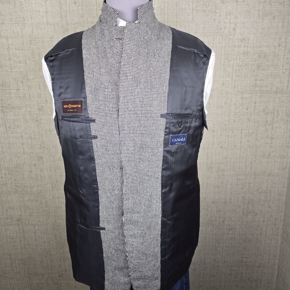 Canali Made in Italy 100% Wool Houndstooth Sport Coat Blazer Size 58L (US 48L) - Picture 7 of 14